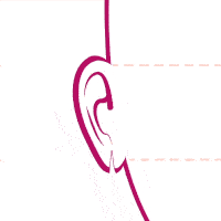 ilustração mostrando como que a cirurgia de correção de orelhas rasgadas funciona.